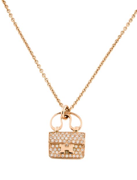 hermes bag pendant necklace|Hermes necklace diamond.